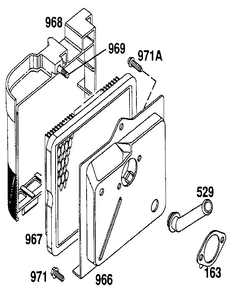 Air Cleaner Cover Diagram and Parts List for 122700  Briggs and Stratton Engine